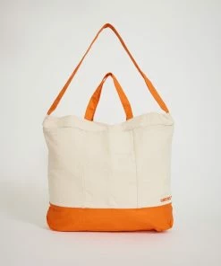 Multi Pocket Tote Bag Natural/Orange