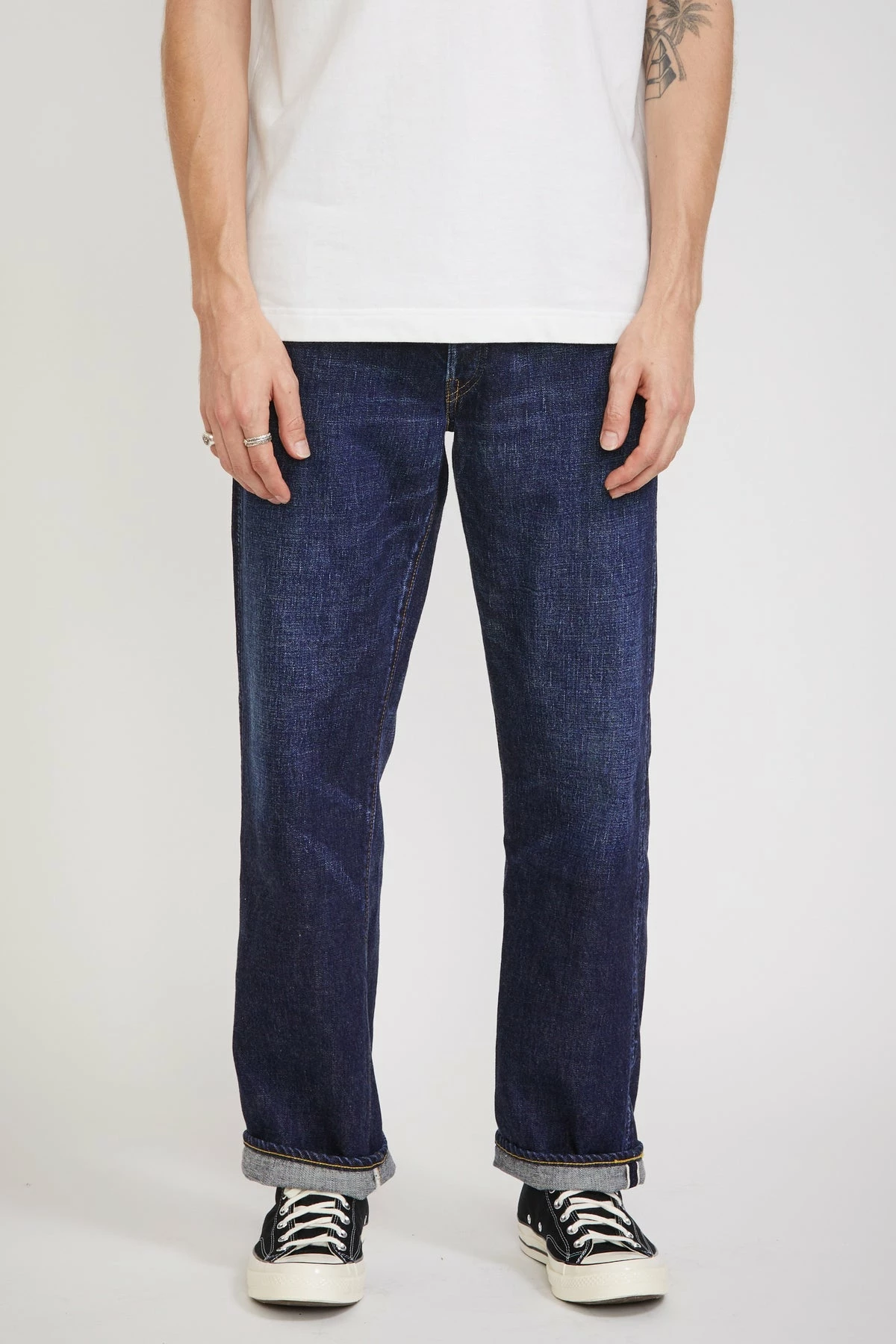 Half Way There Distressed Wide Denim 13.7oz Indigo Blue - Image 3