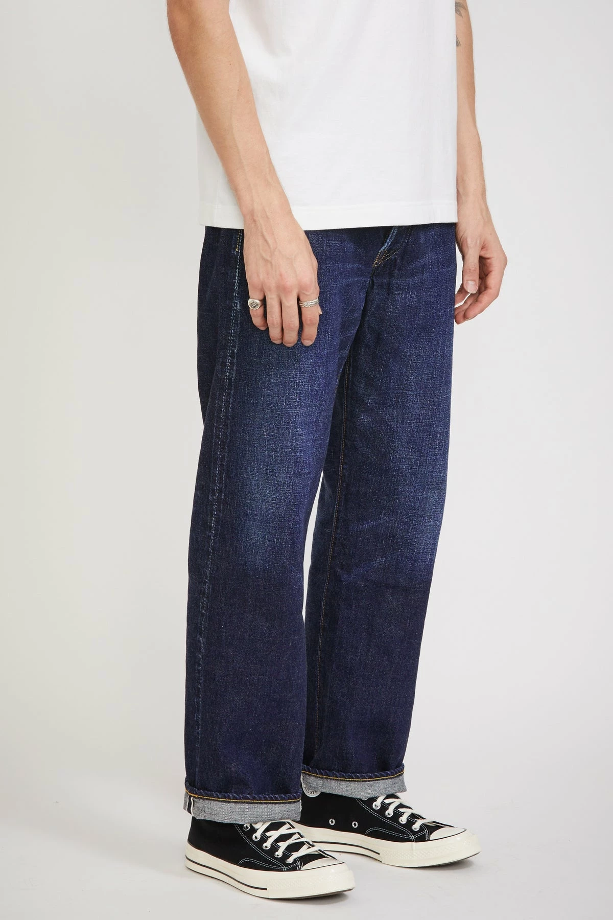 Half Way There Distressed Wide Denim 13.7oz Indigo Blue - Image 4