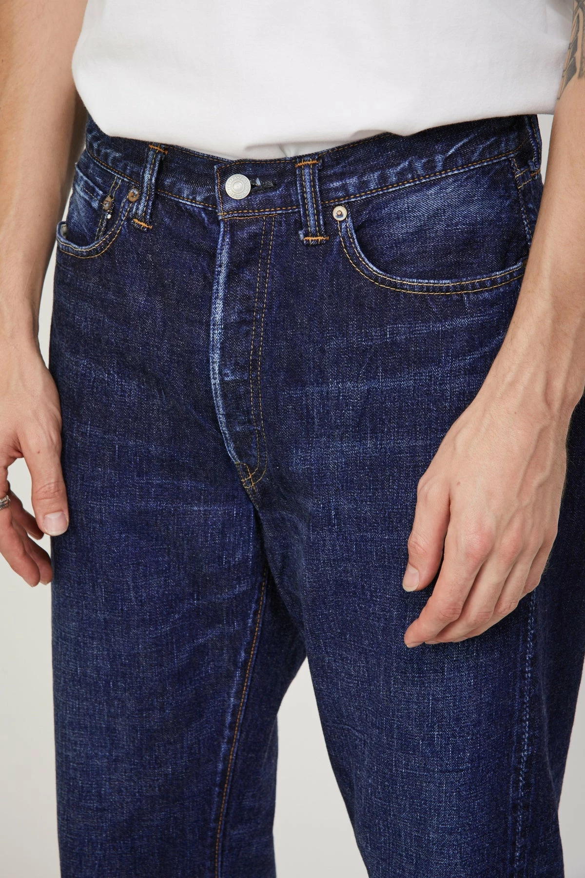 Half Way There Distressed Wide Denim 13.7oz Indigo Blue - Image 6