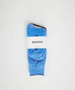 Double Face Crew Socks Blue
