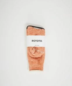Double Face Crew Socks Orange