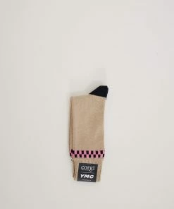 Checkerboard Socks Beige